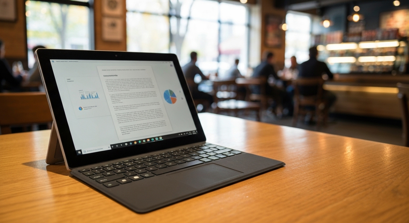 Hình ảnh Surface Pro 5 cũ với bàn phím Type Cover.