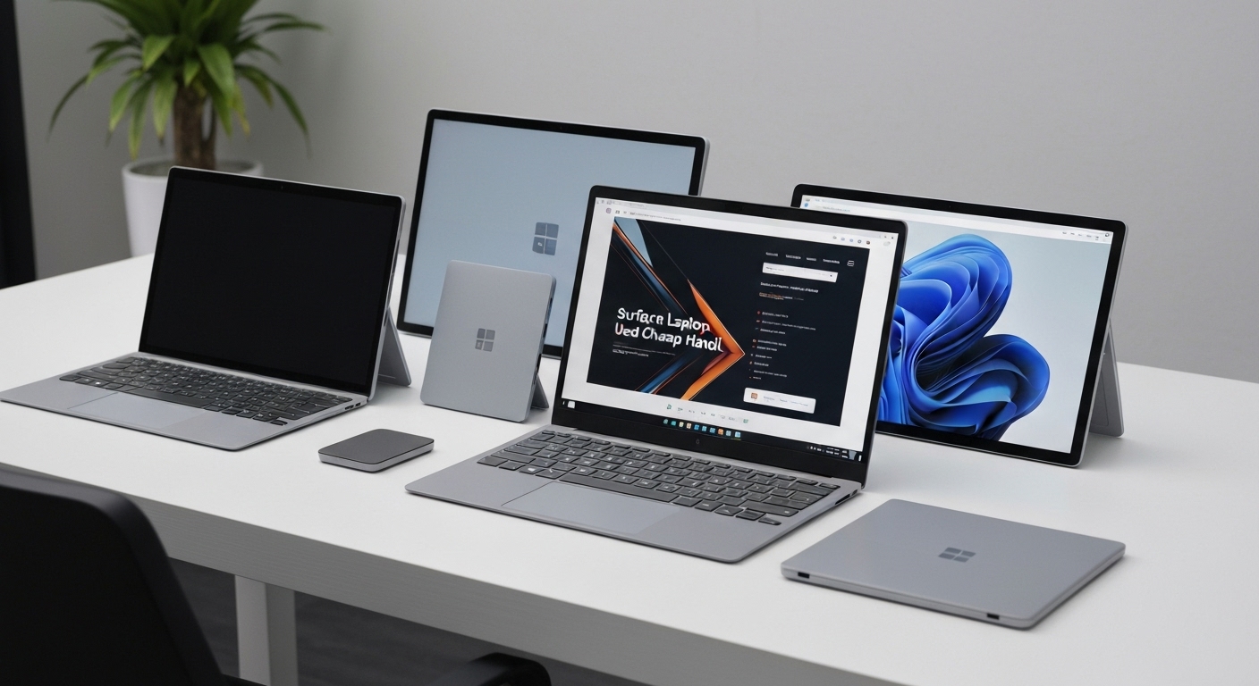 Ảnh chụp các dòng Surface phổ biến: Pro, Go, Laptop, Book, Studio.
