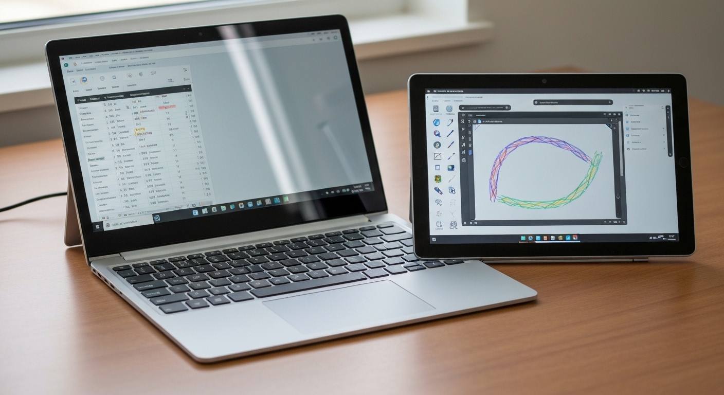 Một chiếc Surface Book cũ đang được sử dụng ở chế độ laptop và chế độ tablet.