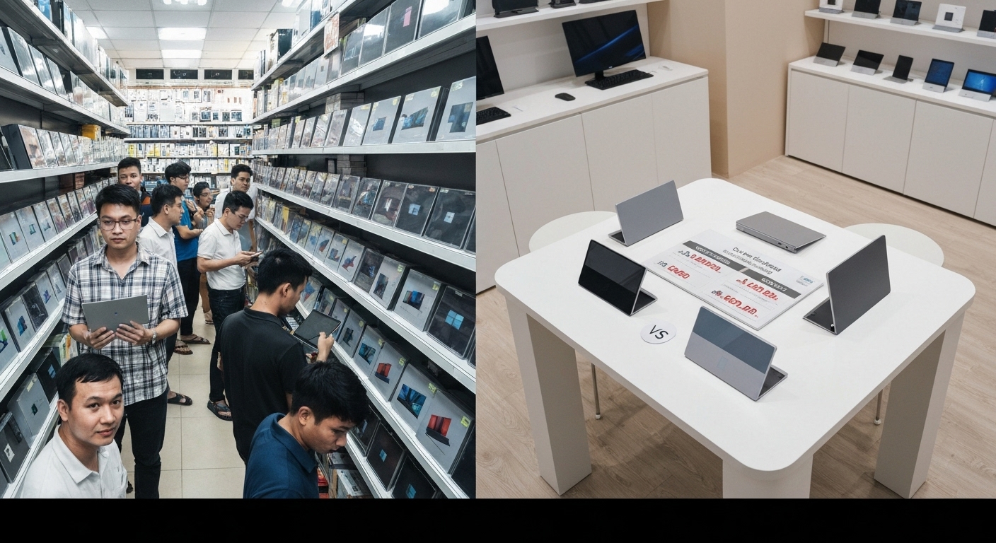So sánh giá Surface cũ tại các cửa hàng khác nhau ở Hà Nội