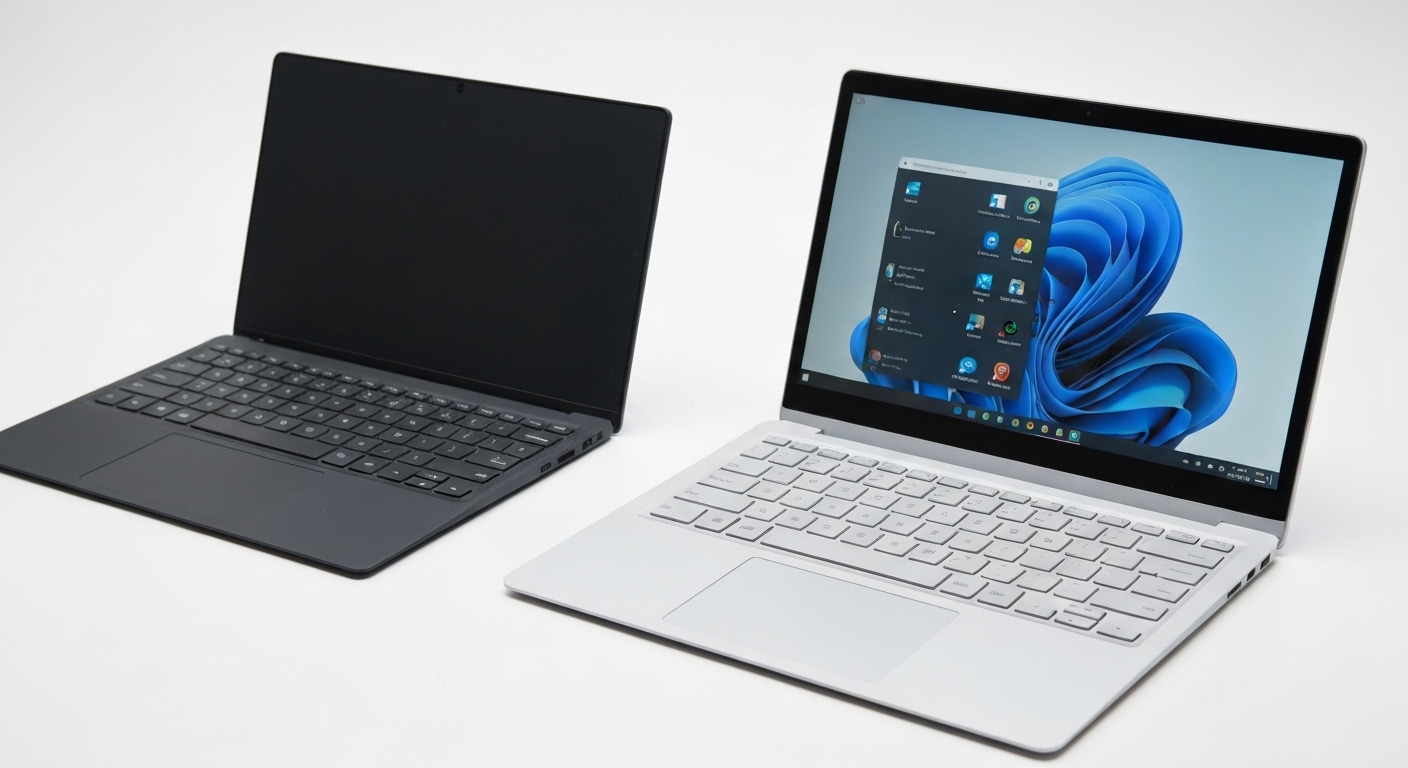 Hình ảnh Surface Laptop 3 cũ, cho thấy cả phiên bản 13.5 inch và 15 inch.