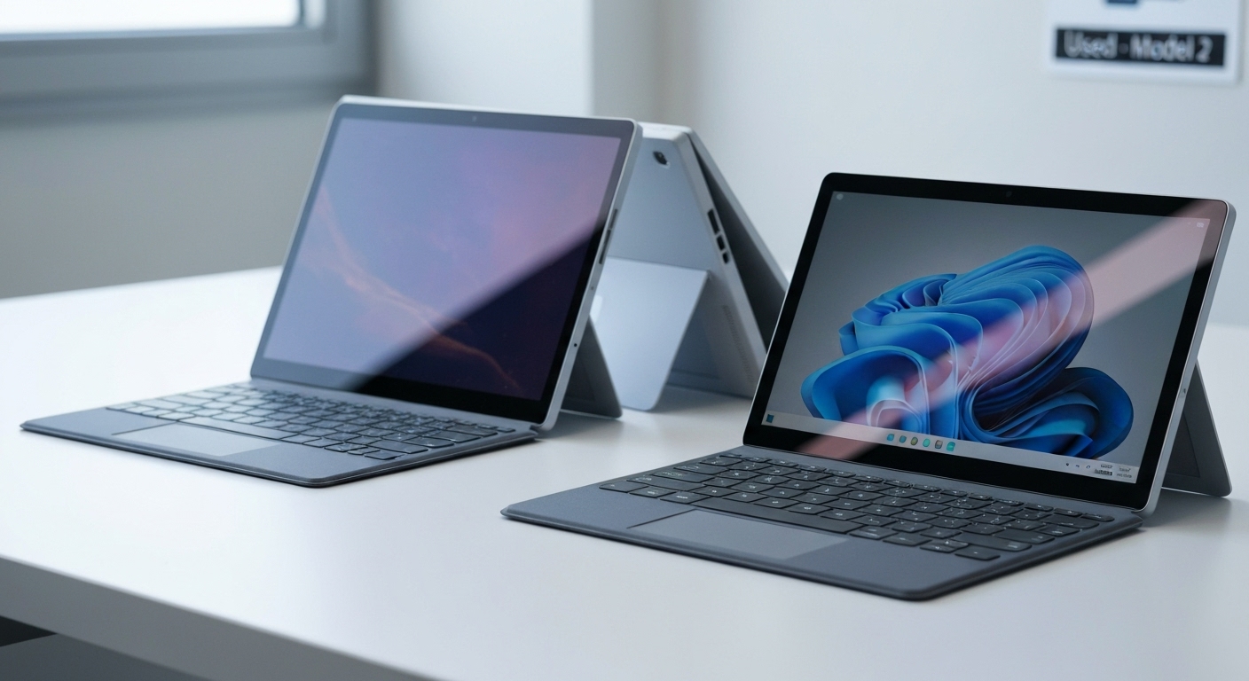 Các dòng Surface khác nhau như Surface Pro, Surface Go và Surface Book