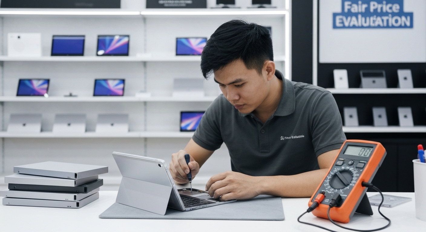 Quá trình định giá Surface cũ được thực hiện cẩn thận bởi nhân viên