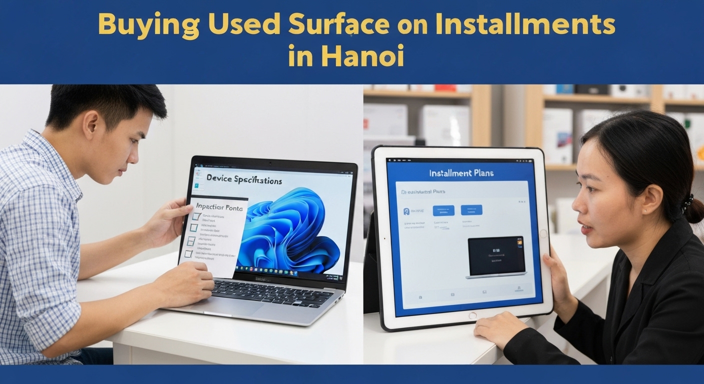 Các bước và kinh nghiệm quan trọng khi chọn mua Surface cũ trả góp.