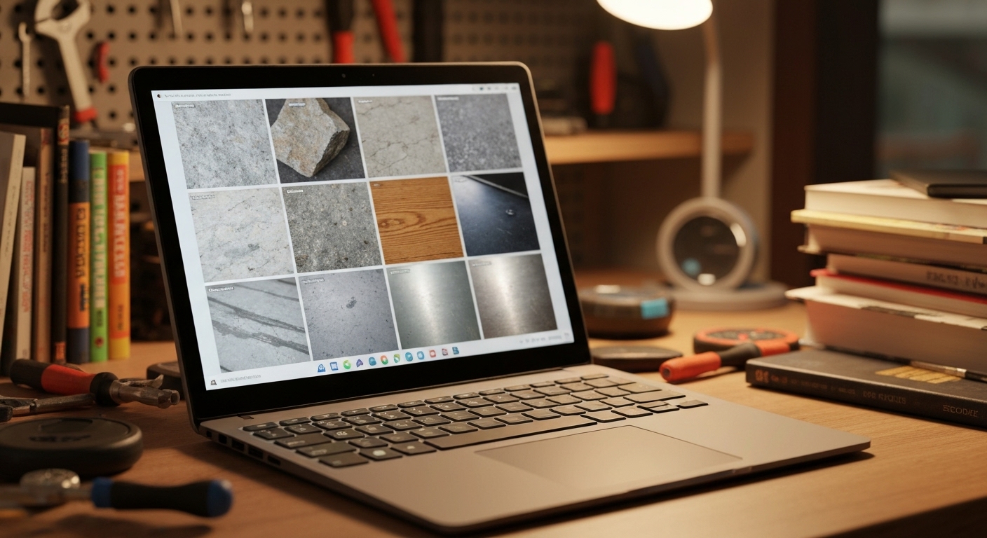 Surface Laptop cũ đang chạy một phần mềm đồ họa