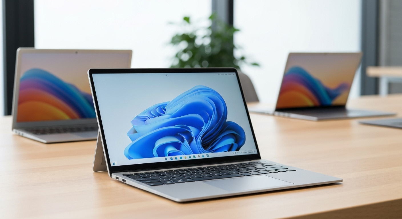 Hình ảnh Surface Laptop 5 cũ, thể hiện thiết kế mỏng nhẹ và màn hình sắc nét.