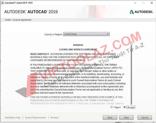 Hướng dẫn cài đặt Autocad 2019 bước 3